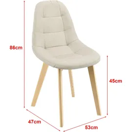 [en.casa] Esszimmerstuhl Kopparberg 2er-Set Beige