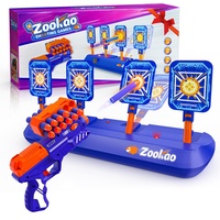 Zookao Spielzeug Pistole für Kinder, Automatische Zielscheiben Digitale Ziele für Nerf Gun Spielzeug Ab 6 7 8 9 10 11 12 Jahre Junge Mädchen Halloween Weihnachten Geschenke Junge 6-12 Jahre, Blau