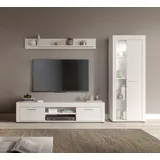 INOSIGN Wohnwand »Aosta, Breite 235cm, bestehend aus Lowboard, Wandboard, Vitrine« 3 Stk. tlg., weiß