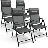 deluxe4homeâ® deluxe4home® Gartenstuhl Klappstuhl mit 7-stufig verstellbarer Rückenlehne