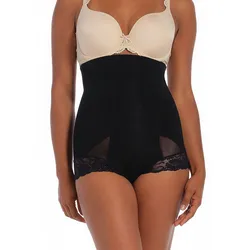Shapingslip MAGIC BODYFASHION "Super Control Brief", Damen, Gr. M, schwarz, Obermaterial: 85% Polyamid, 15% Elasthan, unifarben, körpernah, Unterhosen, mittlere Formung von Bauch, Taille und Rücken, Spitze