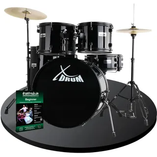 XDrum Rookie 20" Studio Schlagzeug Komplettset Black inkl. Schule