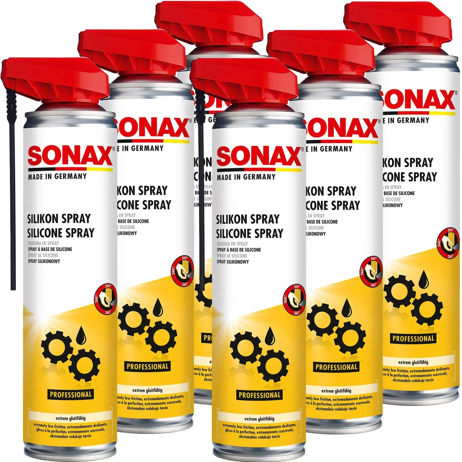 6x 400ml Sonax Silikonspray Mit Easyspray Schmierung Schutz Farblos Gleitmittel: Sonax: 03483000 (348300)