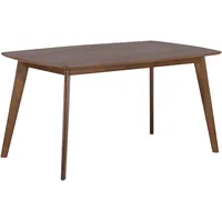 Beliani Esszimmertisch im Retro-Stil dunkler Holzfarbton 150 cm