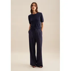Culotte SEIDENSTICKER "Schwarze Rose", Damen, Gr. 38, Normalgrößen, blau (dunkelblau), 54% Polyester 44% Wolle 2% Elastan, unifarben, Hosen