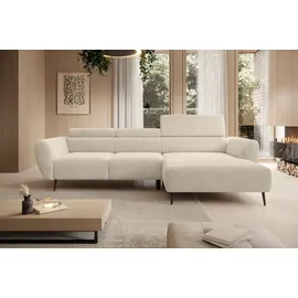 werk2 Ecksofa WERK2 "Alisson, mit elektrischer Sitztiefenverstellung, L-Form, Breite 277 cm", beige (natur), B:277cm H:76cm T:174cm, 90% Polyester, 10% Nylon, Sofas, Ecksofa, Alisson – flexibler Komfort mit modernem Design und smarten Details.