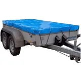 Baumarktplus Anhängerplane Flachplane 257x133x10 cm hellblau mit Seil