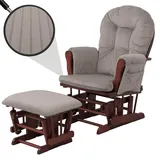 MCW Relaxsessel MCW-C76 Cord 320 g/m2 80 x 100 x 80 cm Hellgrau mit Hocker
