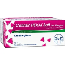 Cetirizin Hexal Saft bei Allergien 75 ml