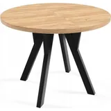 MTJMöbel Runder Ausziehtisch ORIO 80/160, Industriestil, Esstisch, Küchentisch, Rundtisch, Craft Gold + Schwarz - Schwarz