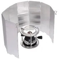 Gräwe Windschutz für Camping Gaskocher, Faltwindschutz aus Aluminium, faltbar