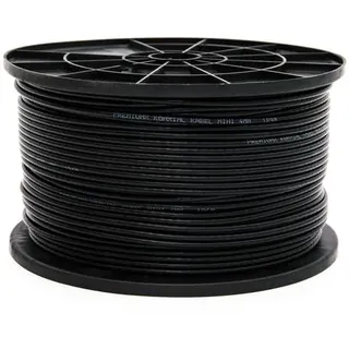 PremiumX 25m Mini Koaxial Sat Kabel 4mm extra dünn Schwarz Koax Antennenkabel 2-fach geschirmt für Sat | Kabel | DVB-T – Ultra HD 4K 3D