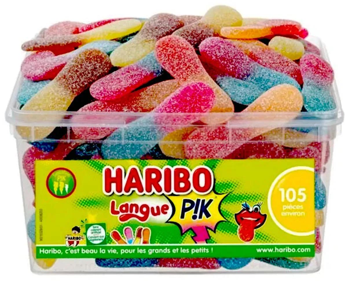 Haribo Langue PIK Saure bunte Zungen in der großen Familienbox 1050 Gramm