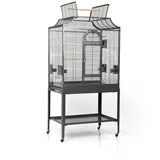 Montana Cages Vogelkäfig Madeira II - Antik, Käfig, Voliere für Sittiche waagerechte Verdrahtung & Anflugklappe grau
