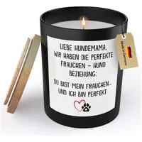 22Feels Duftkerze Deko Hundemama Geschenk Frauchen Hund Frauen Hundeliebe Couch Welpe, MADE IN GERMANY, Europäisches Sojawachs, Handgegossen schwarz