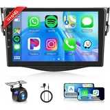 4+64G Wireless Carplay Android 13 Autoradio für Toyota RAV4 2007-2012 9 Zoll HD Touchscreen Autoradio mit Android Auto Navi GPS Mirror Link Bluetooth WiFi/FM/RDS/EQ/SWC/USB Rückfahrkamera