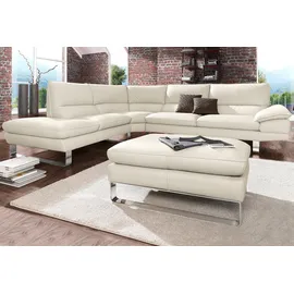 Calia Italia Ecksofa CALIA ITALIA "Dave, italienisches Designsofa mit erstklassigem Sitzkomfort, L-Form", weiß (altweiß), B:297cm H:87cm T:97cm, NaturLeder Sorrento;Leder Bull, Sofas, Ecksofa, mit tollen Lederbezügen