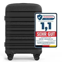 Koffer Reisekoffer Hartschalenkoffer Trolley als Travel Handgepäck Schwarz in XL