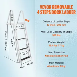 Vevor Dockleiter Aluminium 4 Stufen