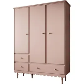 lookway Kleiderschrank  BABUSHKA  dreitürig  Buche  massiv  rosa