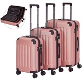 AREBOS Reisekoffer 3er Set Hartschalen Koffer Trolley Kofferset M-L-XL-Set