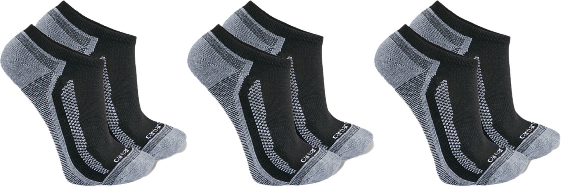 Carhartt Force Midweight Low Cut Sokken (3 paar), zwart-grijs, XL