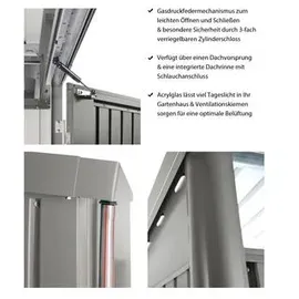 Biohort AvantGarde A8 2,6 x 3,8 m quarzgrau-metallic Doppeltür