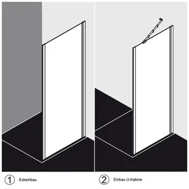 Kermi Ibiza 2000 TWO Seitenwand 100 x 185 cm I2TWO100181AK