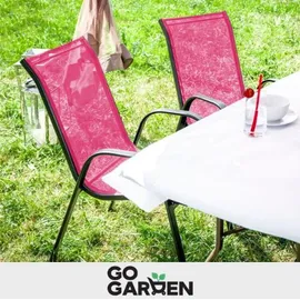 Zolta Metall-Gartenstühle Stapelstuhl 55 x 80 x 89 cm rosa 4 St.