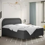 Kaiser Boxspringbett Mit Bettkasten Und Topper Valentino, Mehrere Größen Paros/poso 160x200 Cm Dunkelgrau