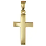 trendor Kreuzanhänger 585 Gold Kreuz 18 mm goldfarben