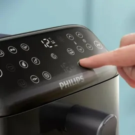 Philips 4000 Series Airfryer mit zwei aufeinander gestapelten Körben Schwarz/Gold/Grau