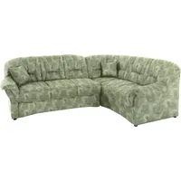 Ecksofa DOMO COLLECTION "Bahia, zeitlos und elegant, bequeme Armlehnen, L-Form", grün, B:256cm H:91cm T:200cm, Luxus-Microfaser (100% Polyester), mit Muster, Struktur (100% Polyester), Sofas, wahlweise mit Bettfunktion