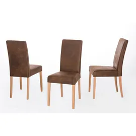 Home Affaire Esszimmerstuhl HOME AFFAIRE "Lea, TOPSELLER", braun (braun antik), B:45cm H:95cm T:50cm, Microfaser aus 100% Polyester in Antikleder-Optik, Stühle, Esszimmerstuhl, strapazierfähiges Material, Gestell aus Massivholz