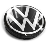 Volkswagen 571601171FOD Nabenkappe (1 Stück) Radnabenkappe Nabenabdeckung, schwarz/Chrom *** nur für Original VW Aluminiumfelgen ***