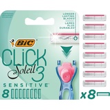 BIC Rasierklingen für Damen Rasierer Click 3 Soleil Sensitive, 8er Nachfüllpack für den pflegenden Nassrasierer mit 3 Klingen