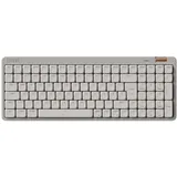Flow Lite100 Tasten Low Profile Mechanische Tastatur (Deutsches Layout QWERTZ) - Kabellos Bluetooth/2.4G/Kabel, Swappable mit Specter Linearen Switches, Wiederaufladbar - Für Win&Mac (Marmor Grau)