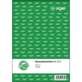 Sigel Formularbuch Kassenbericht A5 weiß
