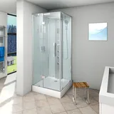 AcquaVapore Duschkabine Komplettdusche D38-00L0-EC 80x80 cm mit 2K Scheiben Versiegelung