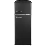 Exquisit RKGC270-45-H-160E Retro-Kühl-Gefrierkombination (206 l, 1465 mm hoch, Mattschwarz)