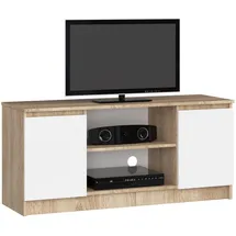 abamihome AKORD TV-Lowboard 120 x 55 x 40 cm Sonoma Eiche/Weiß Holz