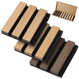 Soundsbay® Akustikpaneele 2er-Set Akustikplatten Lamellenwand aus Holzfunier und Filz Holzpaneele Wand | Moderne Wandpaneele, 14 x 12 cm, Probenbeutel