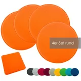 heimtexland ® 4er Pack Sitzkissen Filz Stuhlkissen Bodenkissen Polster Stuhlauflage Indoor Outdoor Kissen rund Typ631 Filzkissen orange 35x35 cm 4 Stück