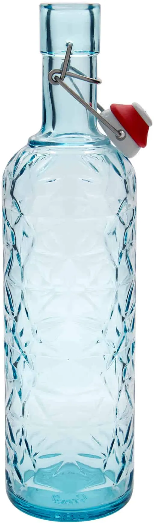 1.000 ml Bottiglia di vetro 'Oriente', azzurro, imboccatura: tappo meccanico