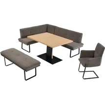 K+W Komfort & Wohnen Essgruppe Giacomo III, (4-tlg), wahlweise links oder rechts langer Schenkel 207cm, Freischwingersessel