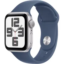 Apple Watch SE 2024 GPS 40 mm Aluminiumgehäuse Silber, Sportarmband Denim S/M