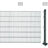 Arvotec Doppelstabmattenzaun ARVOTEC "EASY 123 zum Aufschrauben", grau (anthrazit), H:123cm, Stahl, Kunststoff, Zaunelemente, Zaunhöhe 123 cm, Zaunlänge 2 - 60 m