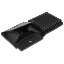 mano Don Simon Geldbörse Leder 11 cm - Schwarz