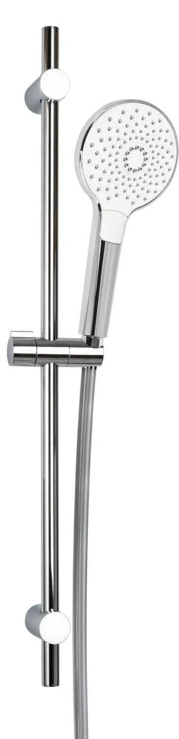 Brausegarnitur V2 m.Stange 60cm Schlauch u.HB 3-str. rund verchr.VIGOUR — CHROM 600MM