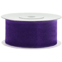 SiDeSo® Chiffonband 25m x 38mm viele Farben Hochzeit Organza Dekoband Geschenkband Antennenband Schleifenband (violett)